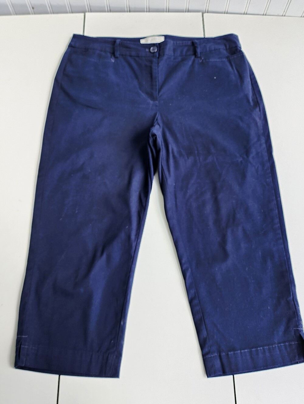 Talbots Pants Women Navy Blue Perfect Skimmer  Crop Chino Stretch Casual 10P